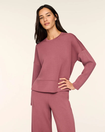 Spanx AirEssentials Crewneck Long Sleeve Top - Rum Raisin