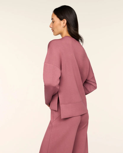 Spanx AirEssentials Crewneck Long Sleeve Top - Rum Raisin