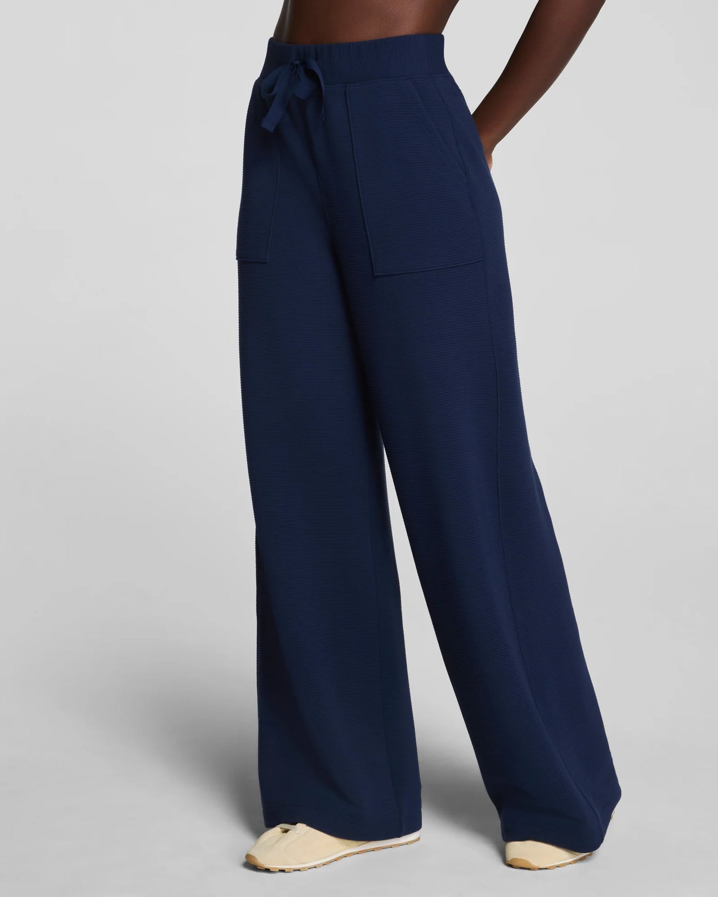 Spanx AirEssentials French Rib Wide Leg Pant - Timeless Navy