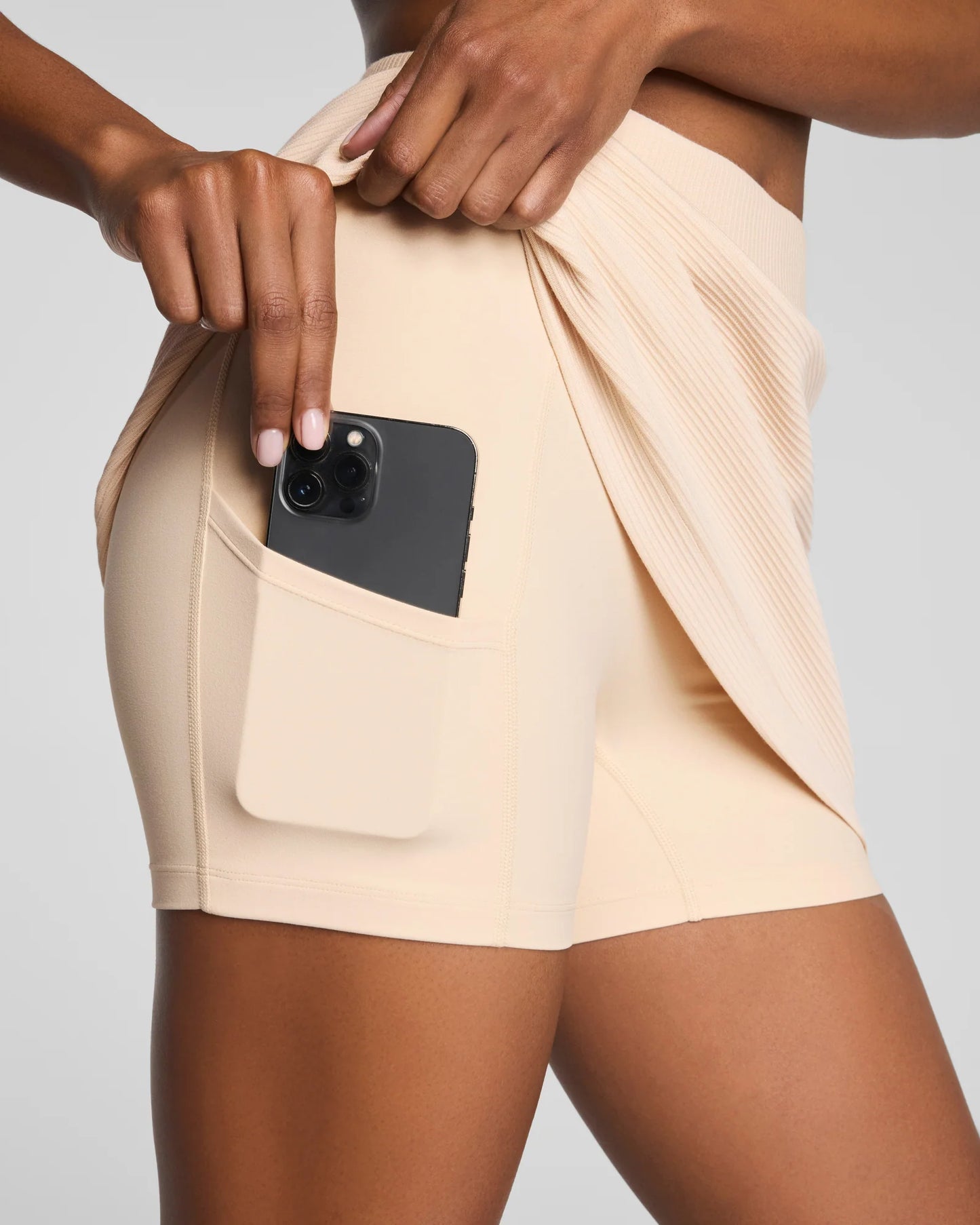 Spanx AirEssentials French Rib Skort, 15" - Toasted Coconut