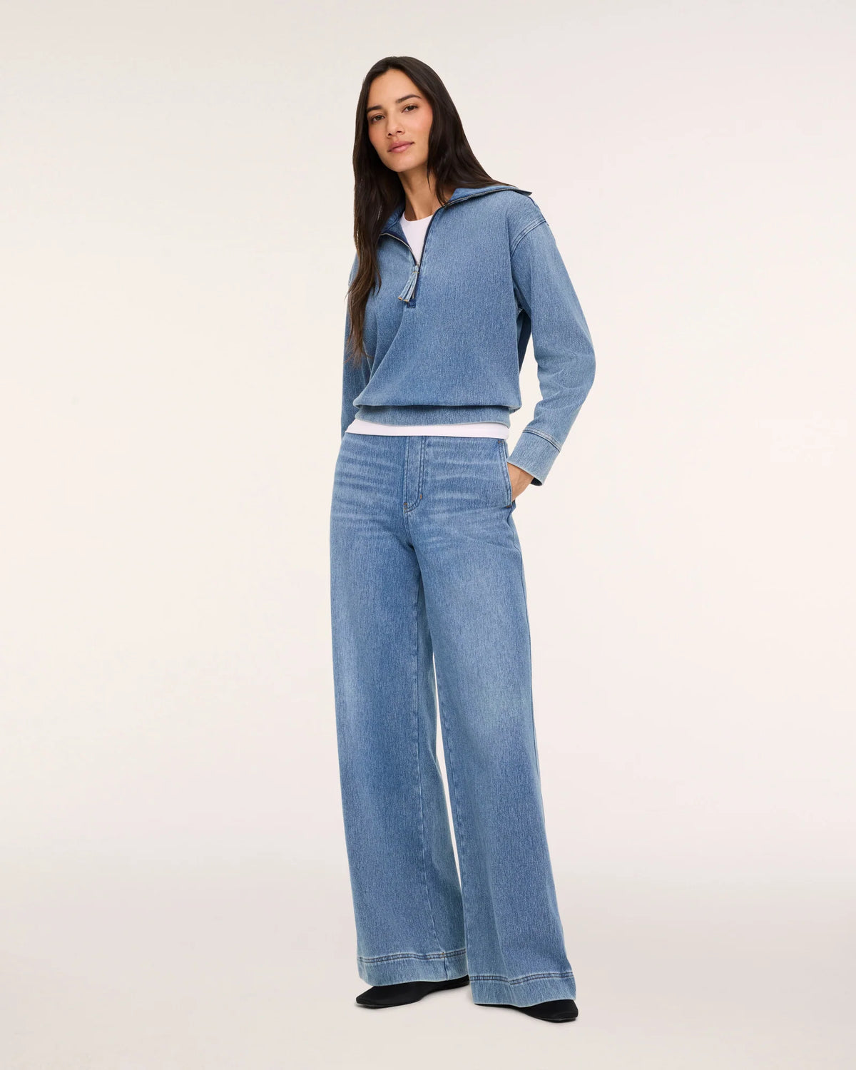 Spanx Denim-ish Wide Leg Pant - Twilight Blue