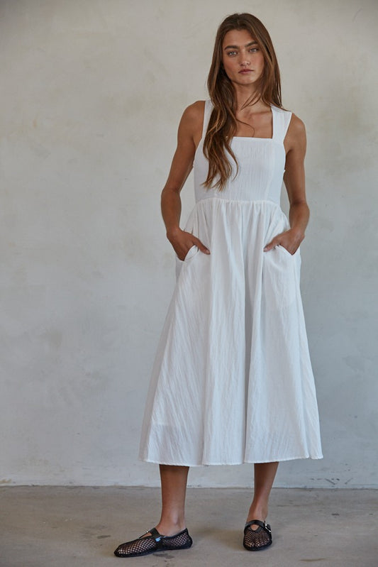 Juno Cross Back Dress - Off White