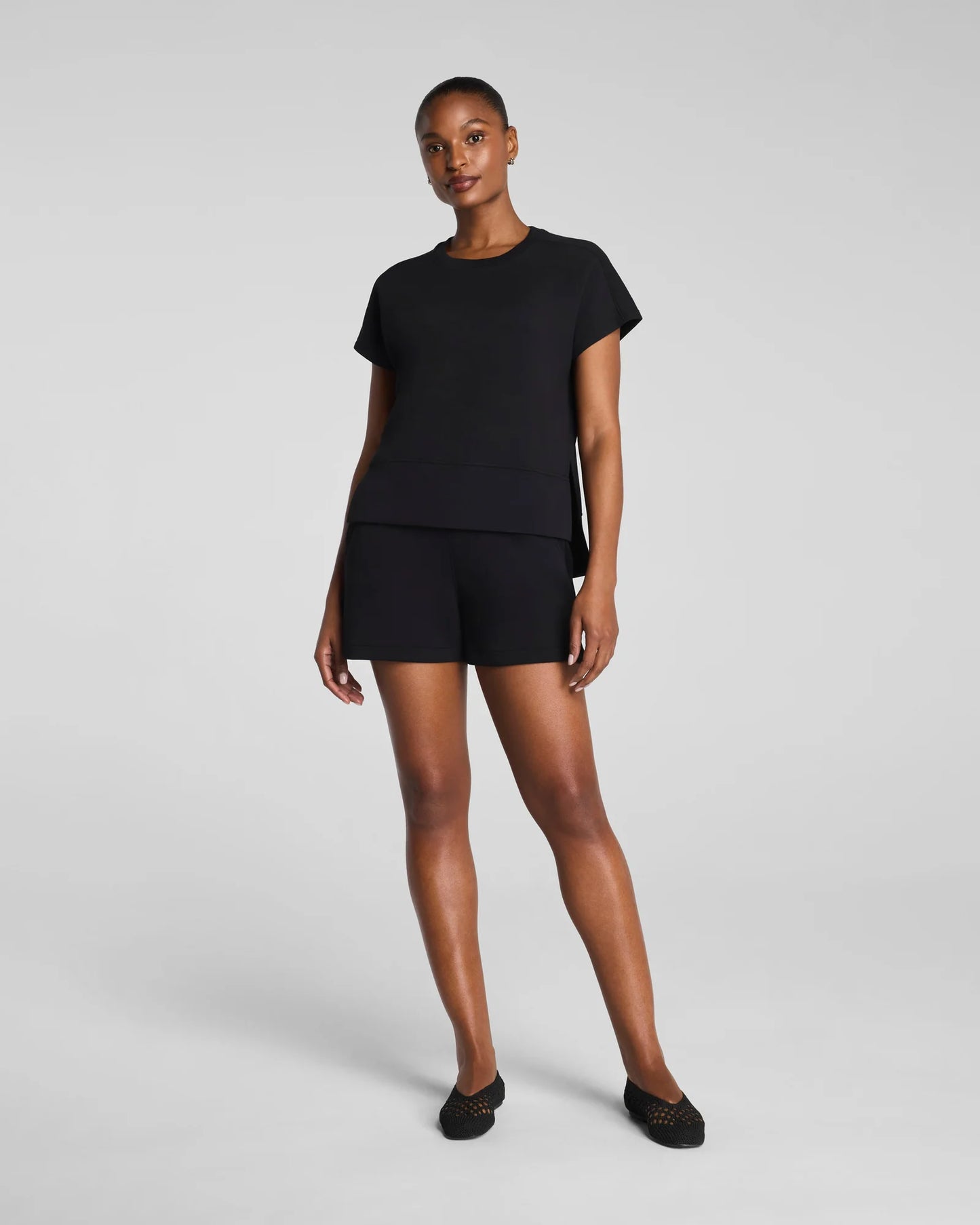 Spanx AirEssentials Crewneck Tee Shirt - Very Black