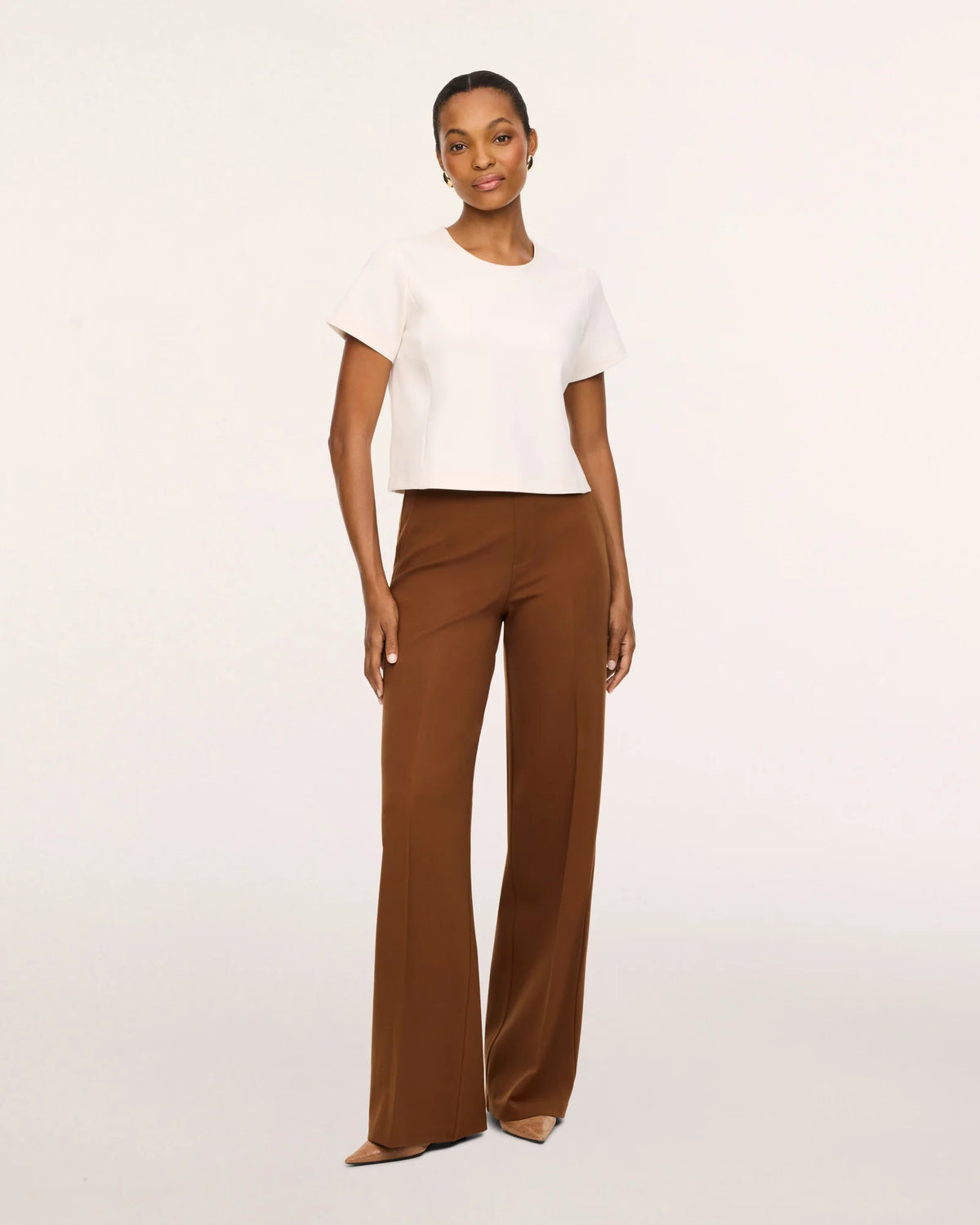 Spanx Ponte Pleated Wide Leg Pant - Brandy