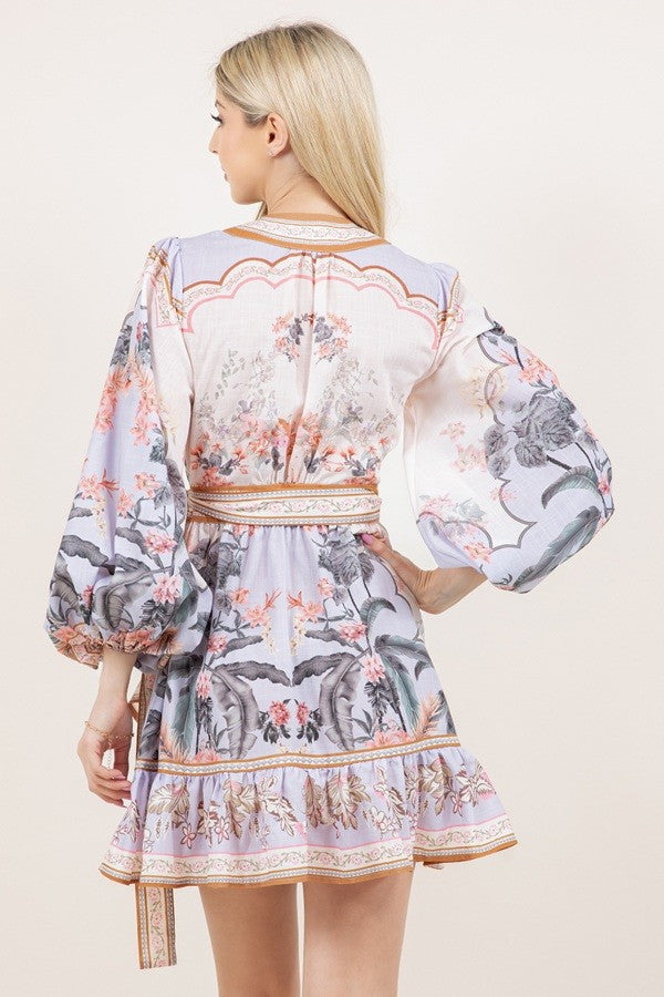 Wylie Wrap Frill Mini Dress - Multi