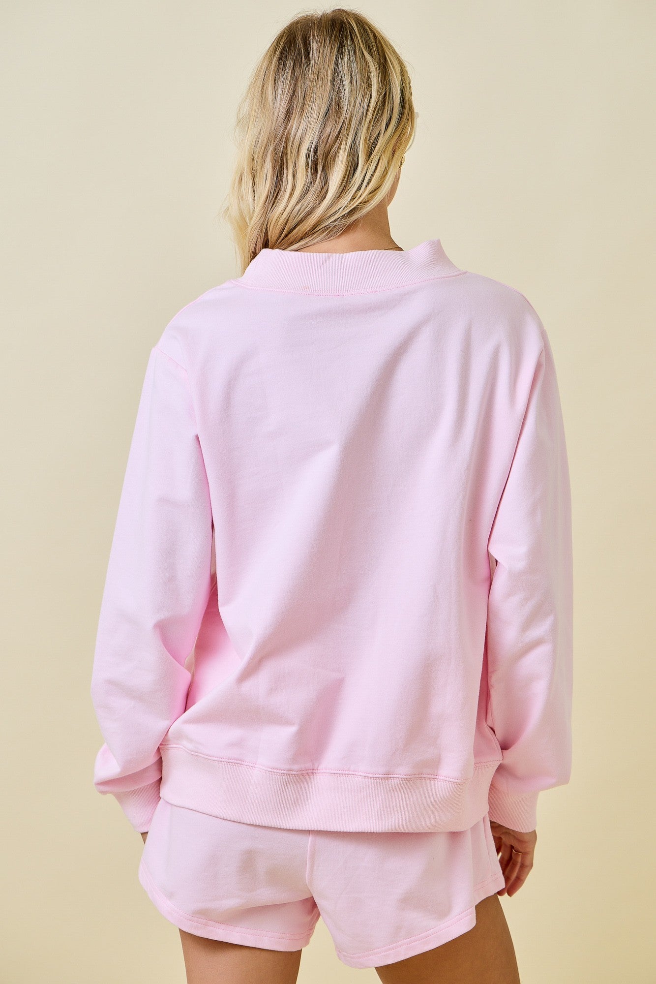 Relaxed Knit Sweat Shorts - Baby Pink