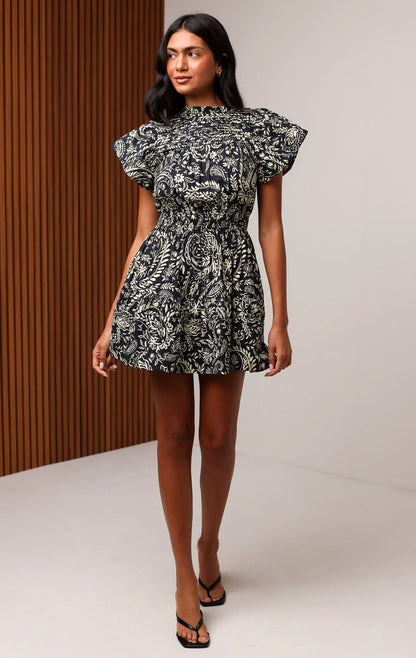 Aisha Dress - Midnight Botanica