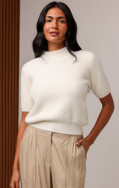 Colie Crop Sweater - White