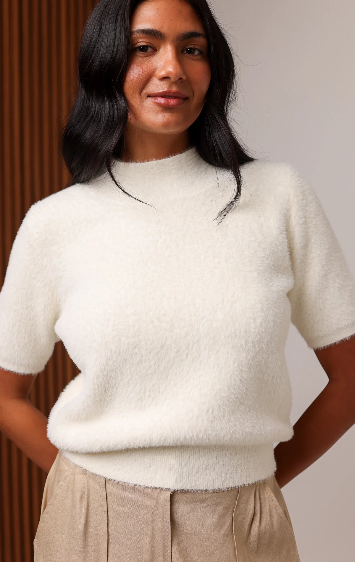 Colie Crop Sweater - White