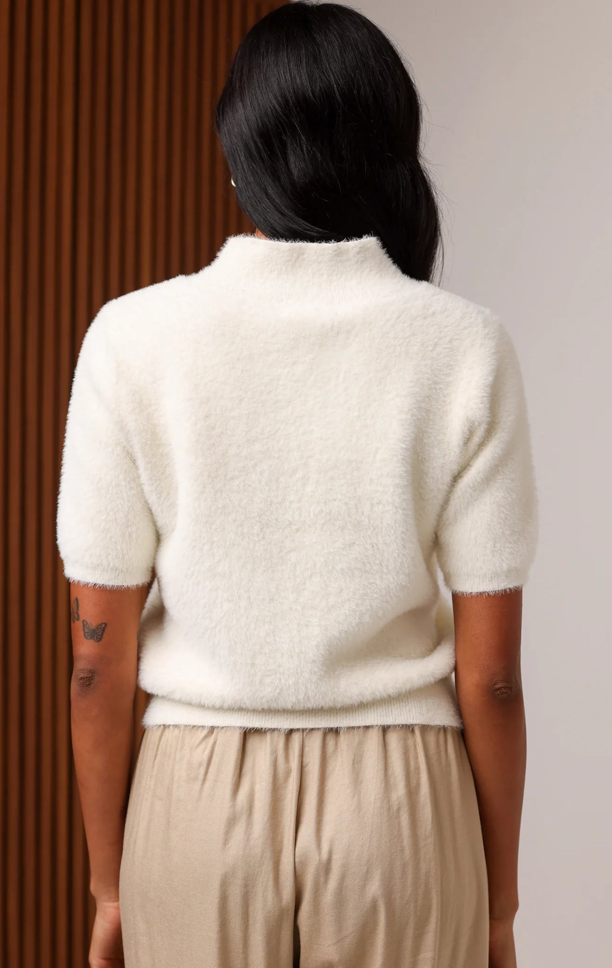 Colie Crop Sweater - White