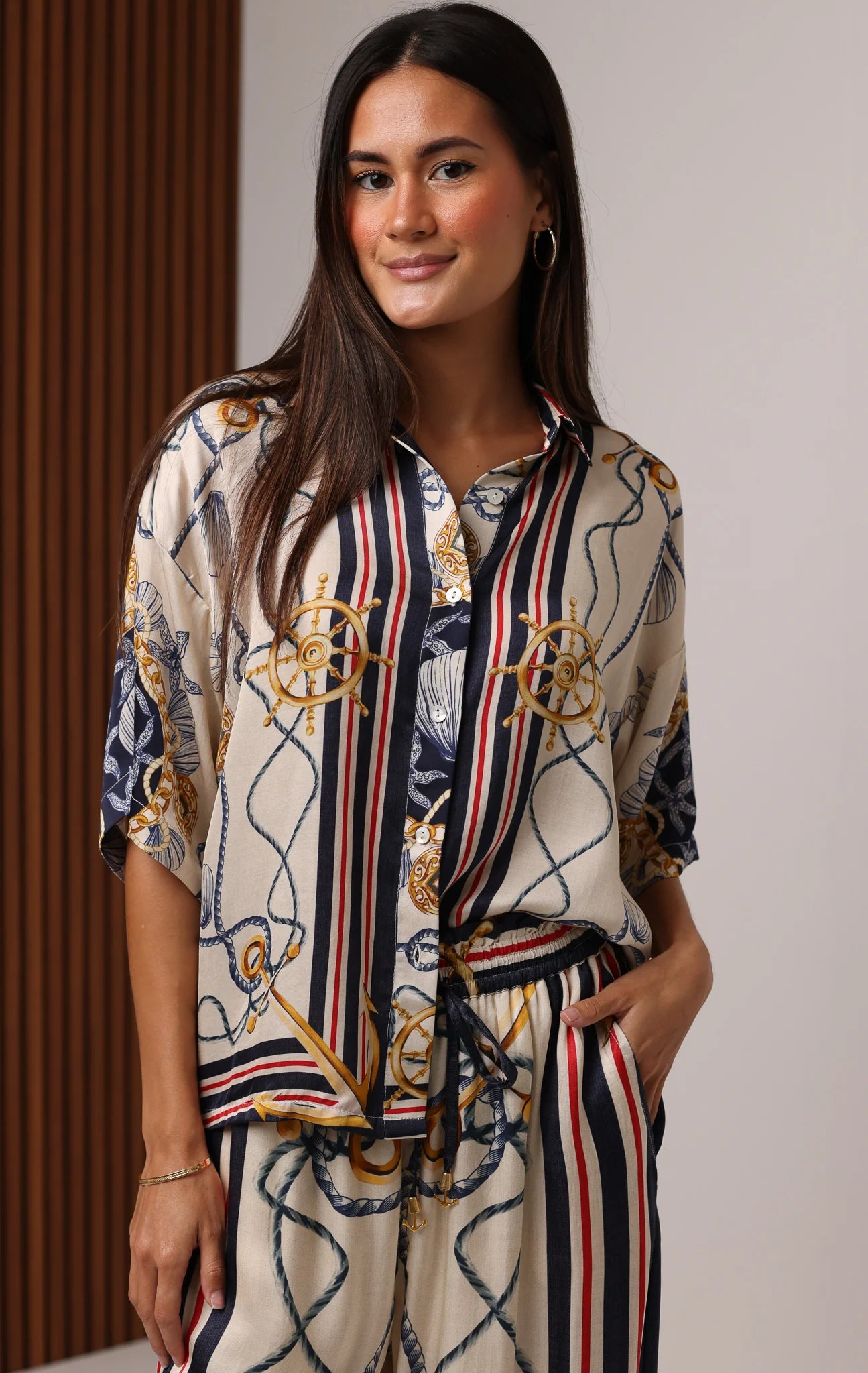 Blake Button Up Top - Nautical