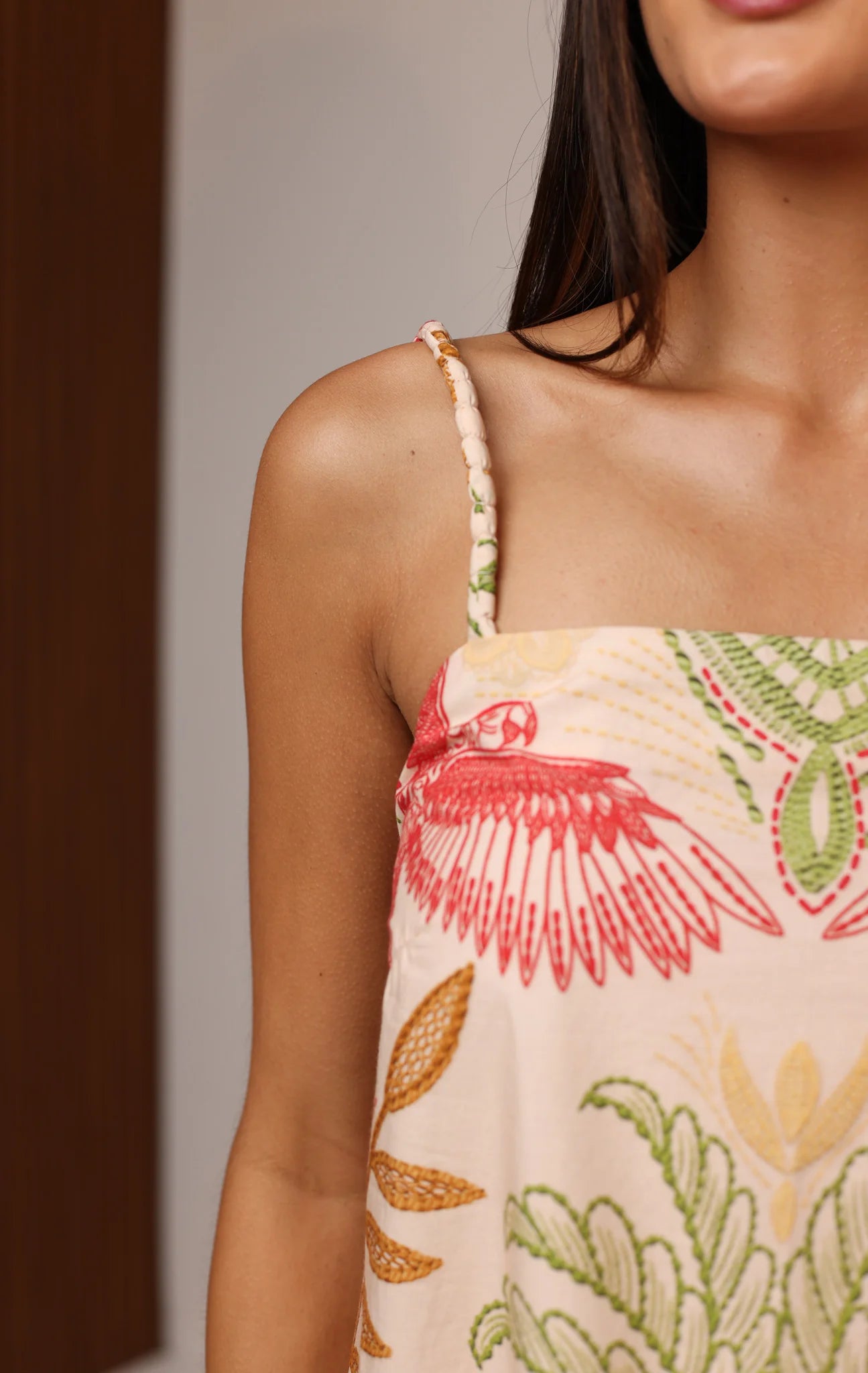 Scarlett Mini Dress - Stitchwork Hibiscus