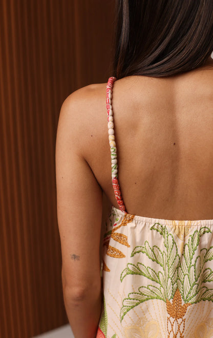 Scarlett Mini Dress - Stitchwork Hibiscus