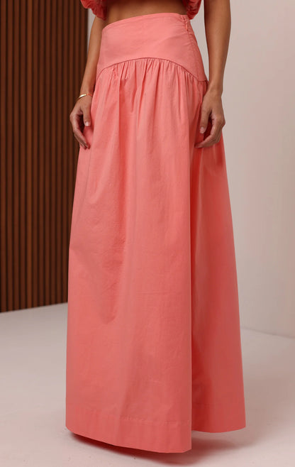 Uma Maxi Skirt - Sunset Coral
