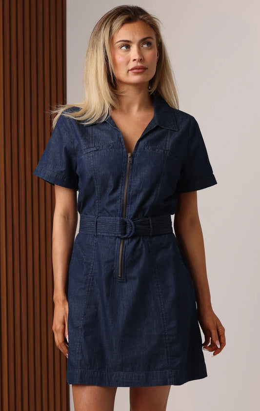 Amber Mini Dress - Dark Denim