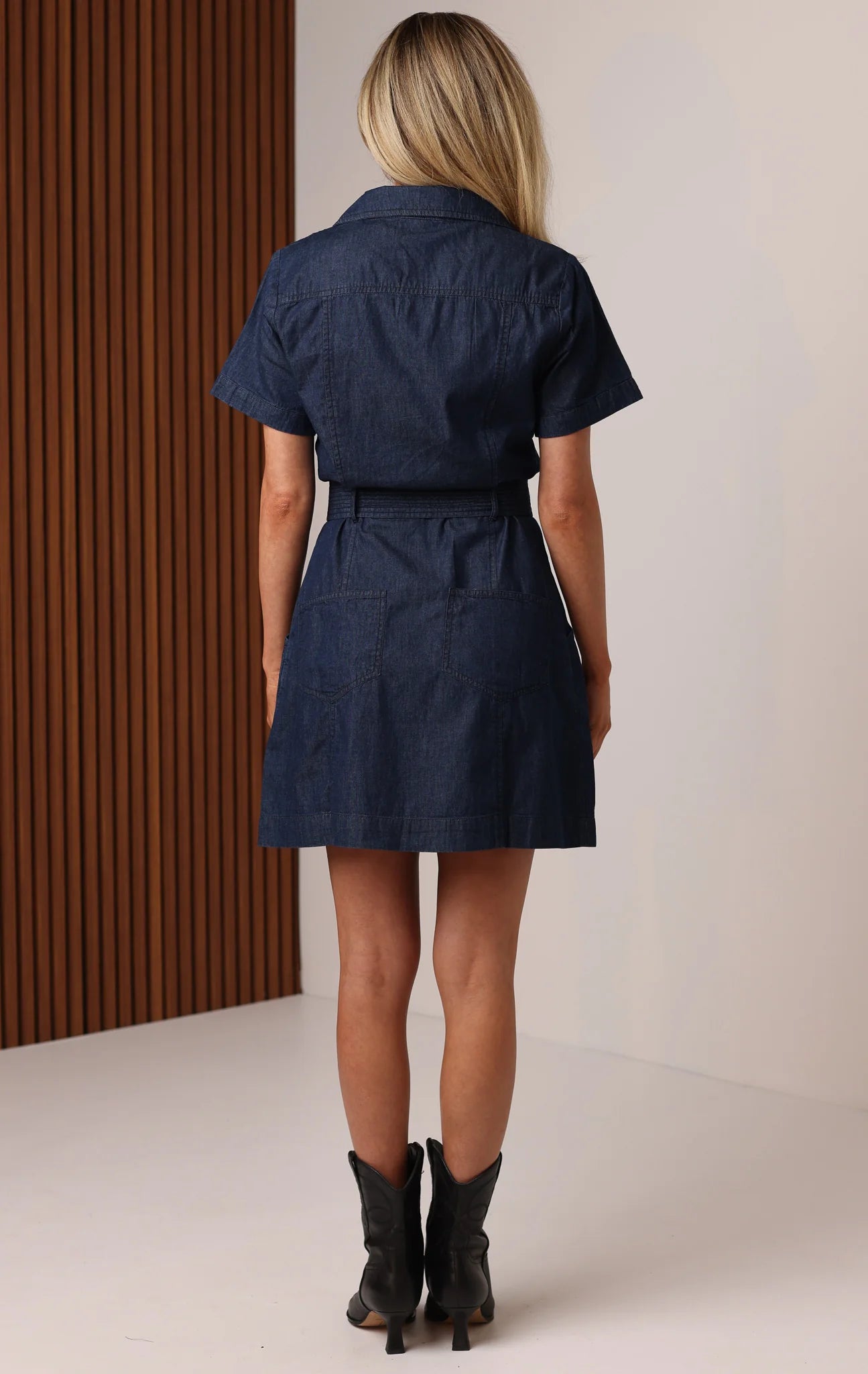 Amber Mini Dress - Dark Denim