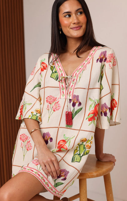 Carmen Mini Dress - Desert Flower