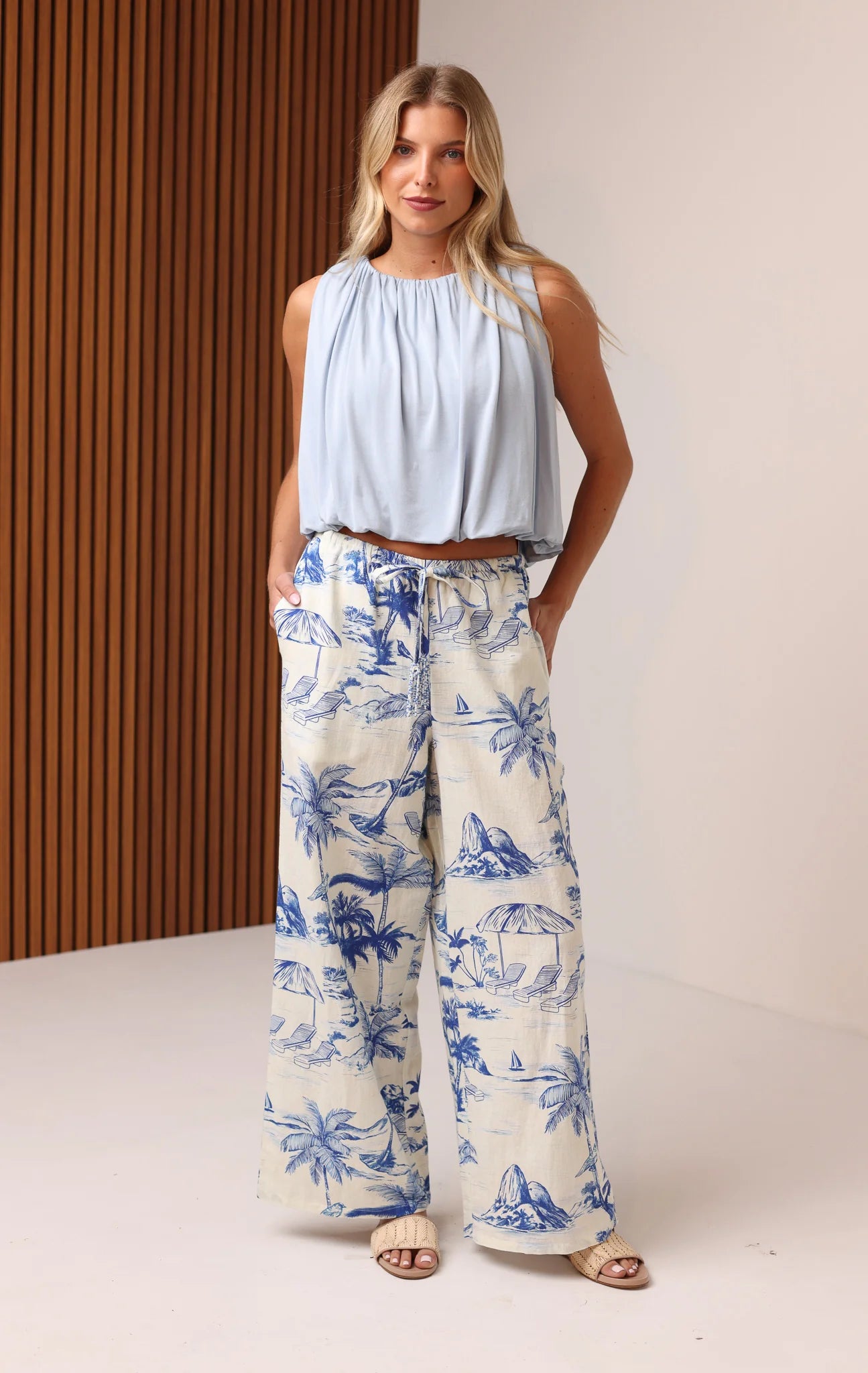 Maya Bubble Top - Skyway Blue