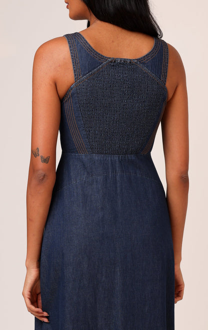 Rowan Maxi Dress - Dark Wash Chambray