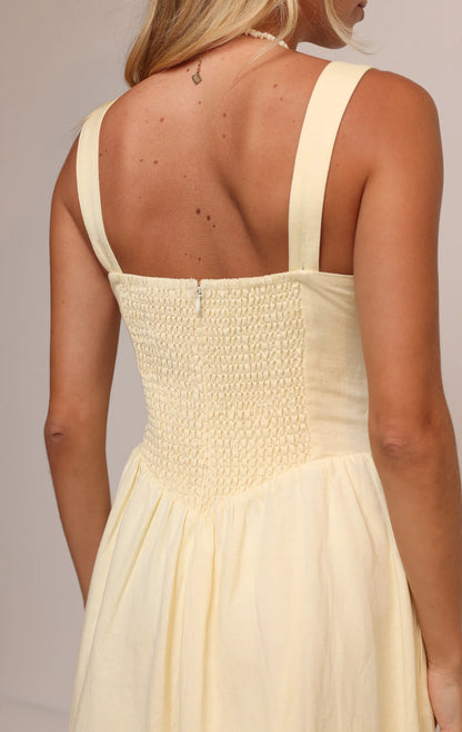 Loretta Dress - Butter Yellow