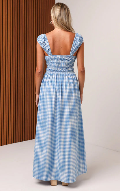 Emilia Maxi Dress - Pacific Gingham