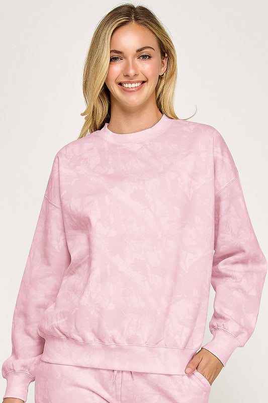 Fleece Sweatshirt and Shorts Set - Pink Camo