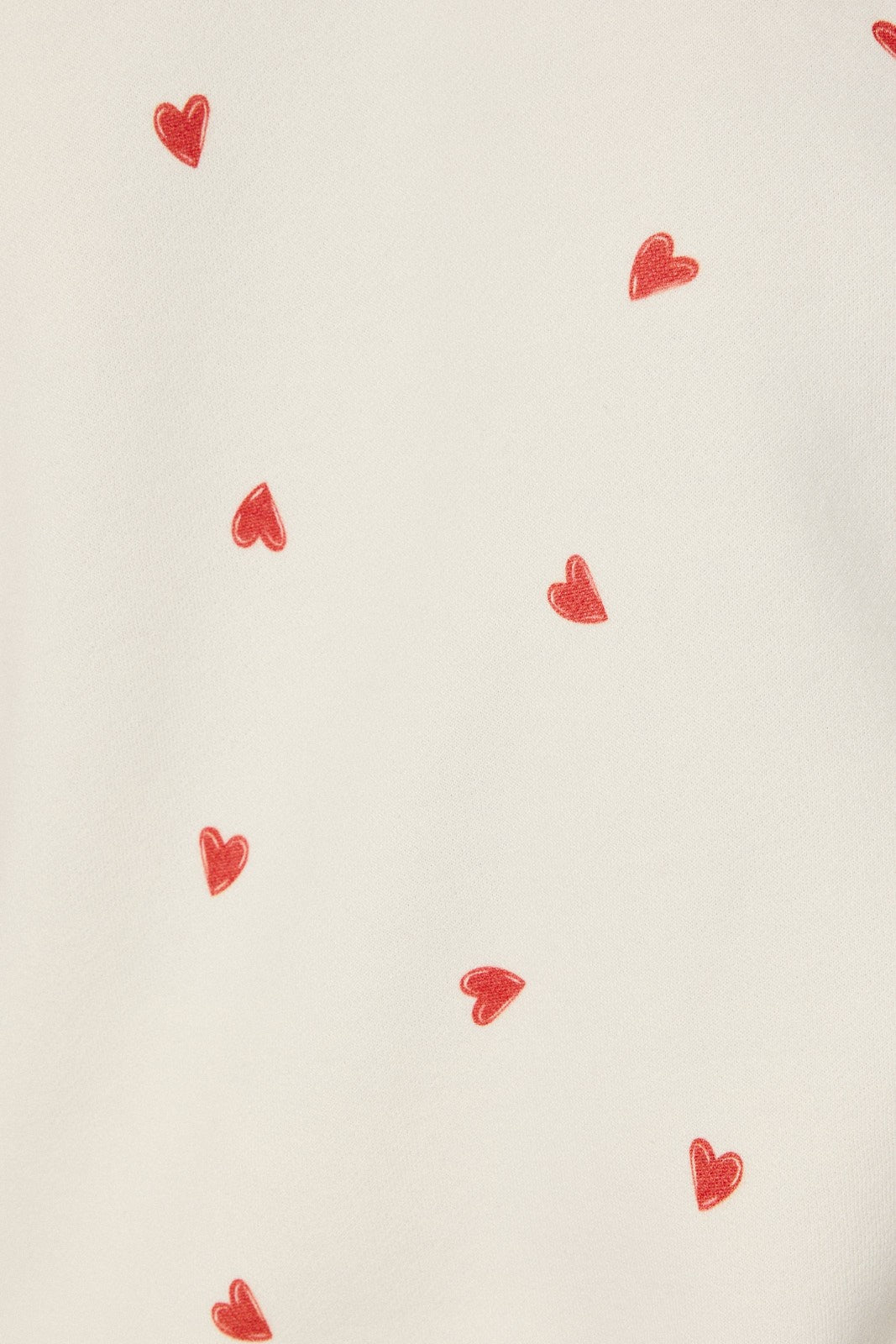 Round Neck Heart Graphic Print Sweatshirt - Cream