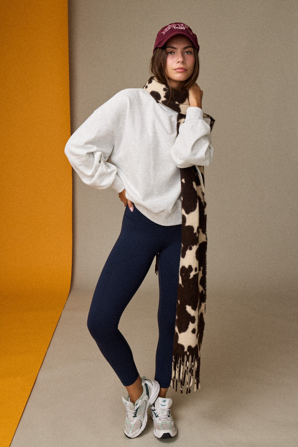 Mock Neck Sweatshirt - White Melange