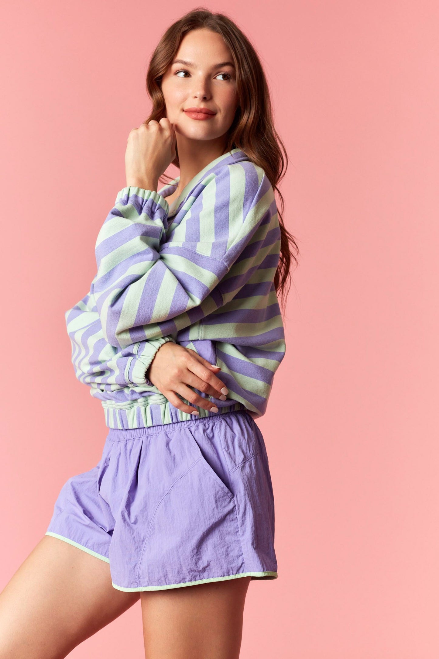 Solid Sporty Short - Purple/Mint