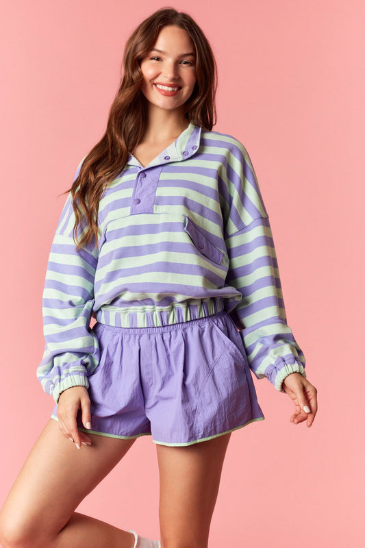 Solid Sporty Short - Purple/Mint