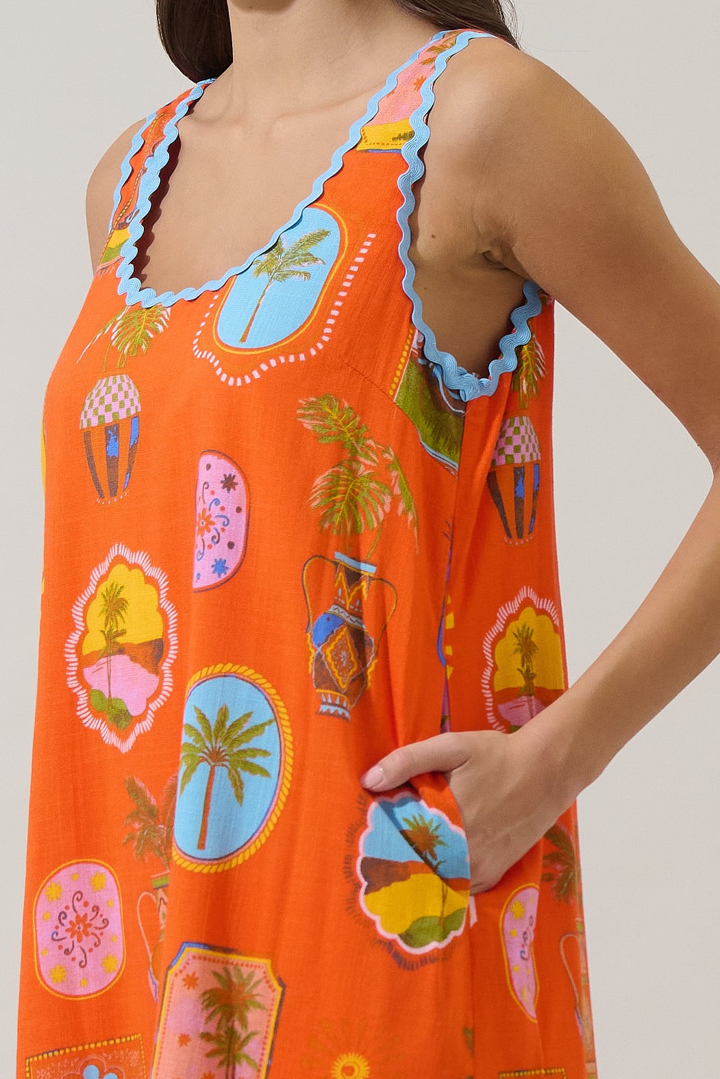 Maury Tropical Auriel Shift Mini Dress - Red/Pink Multi