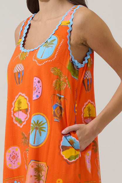 Maury Tropical Auriel Shift Mini Dress - Red/Pink Multi
