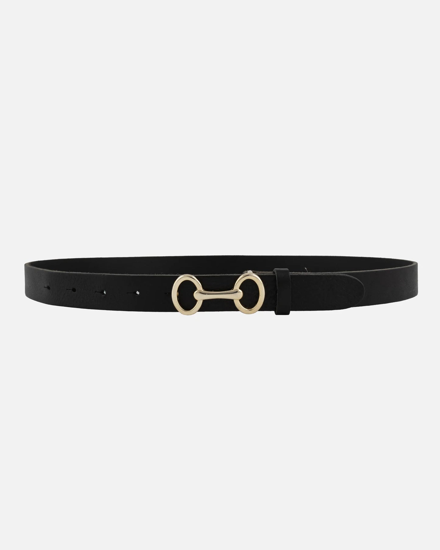 Carel Horse-Bit Leather Belt - Black