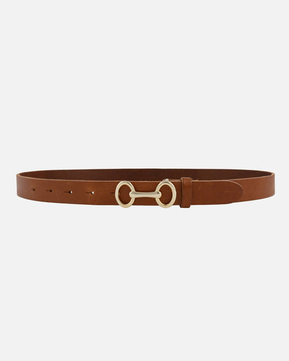 Carel Horse-Bit Leather Belt - Camel