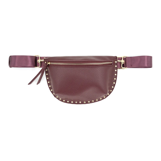Fanny Pack with Studs - Burgundy