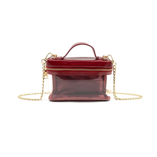 Kickoff Clear Crossbody Bag - Burgundy