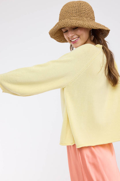 Roll Neck Lightweight Sweater - Daisy