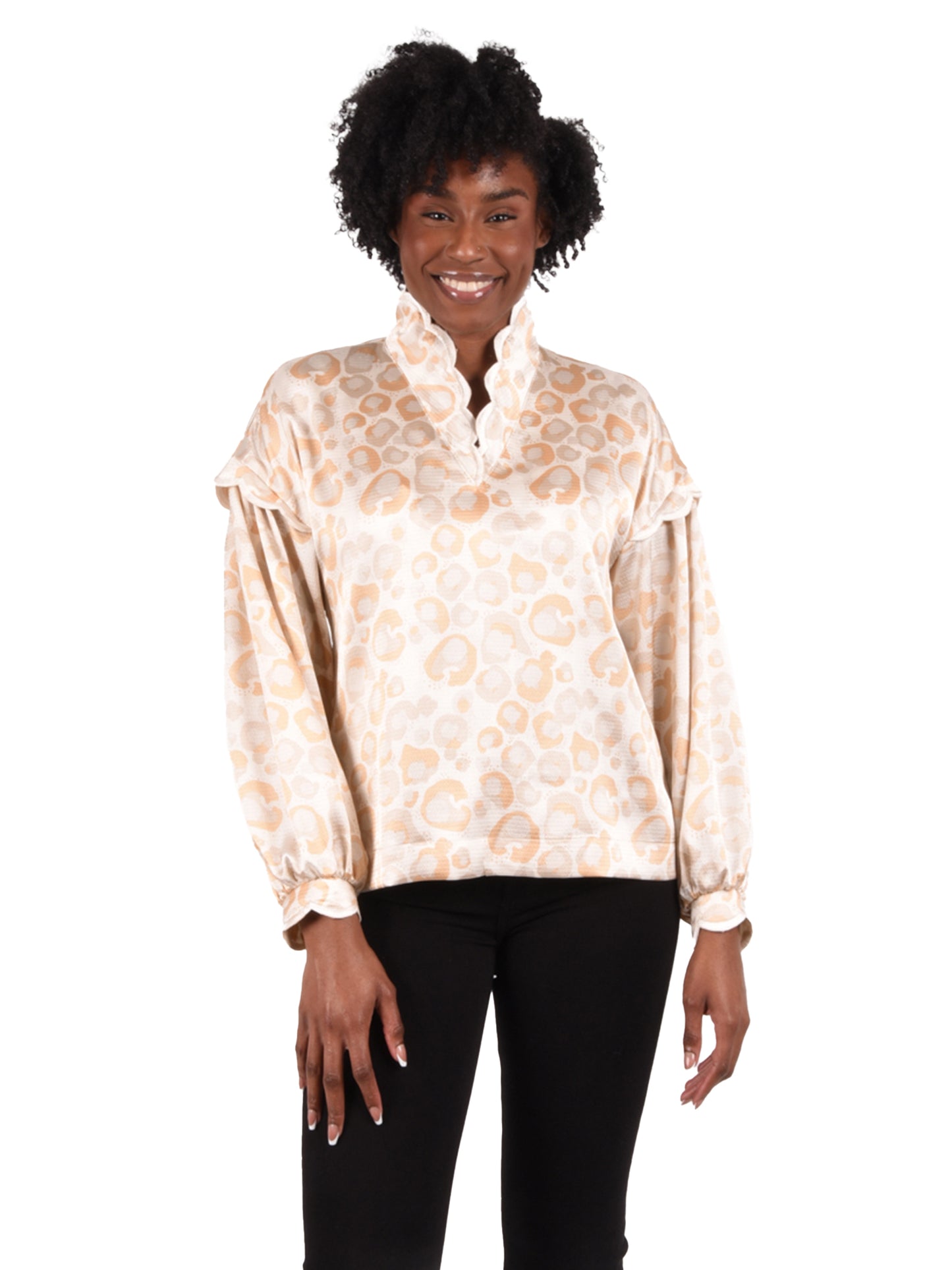 Emily McCarthy Orchid Top - Neutral Freckle Spot Cheetah