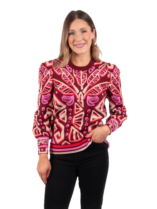 Emily McCarthy Julia Sweater - Tribal Palm