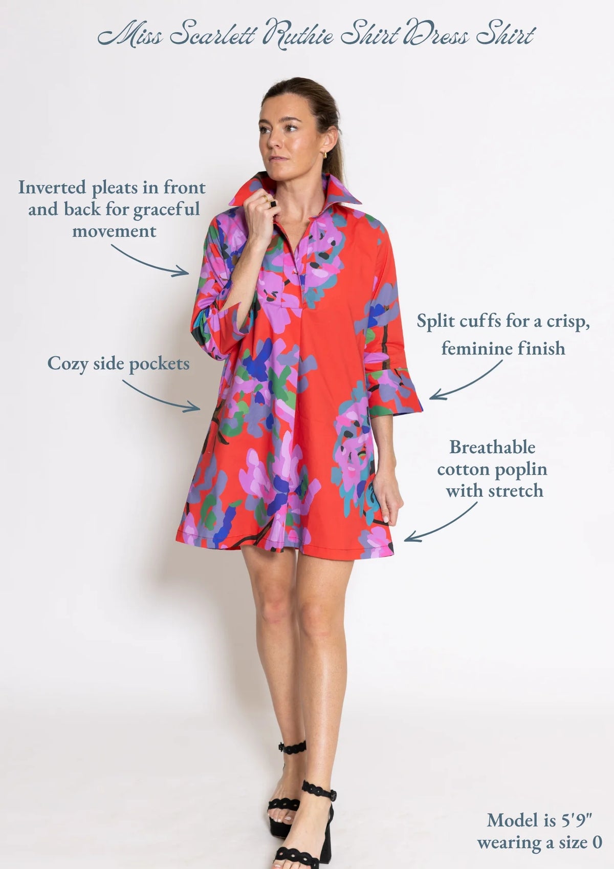 Miss Scarlet© Ruthie Short Shirt Dress