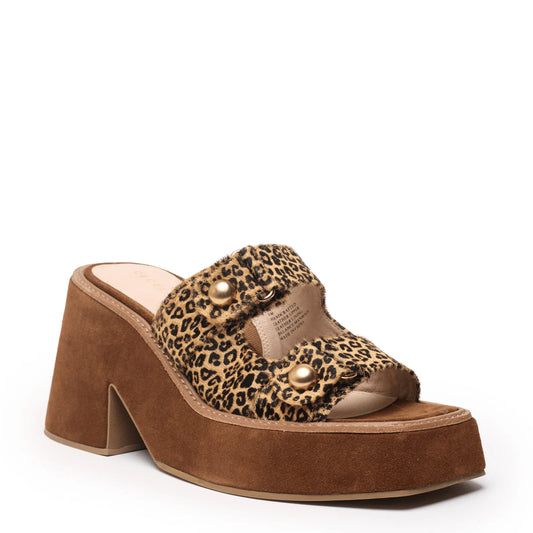 Mitchell Heeled Sandal - Leopard Suede