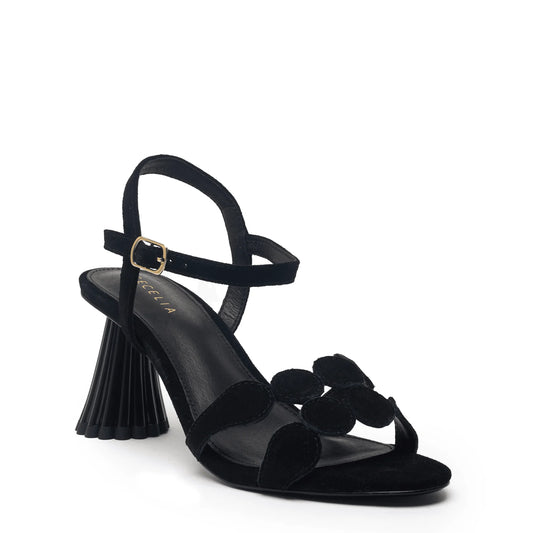 Peter Heeled Sandal - Black Suede