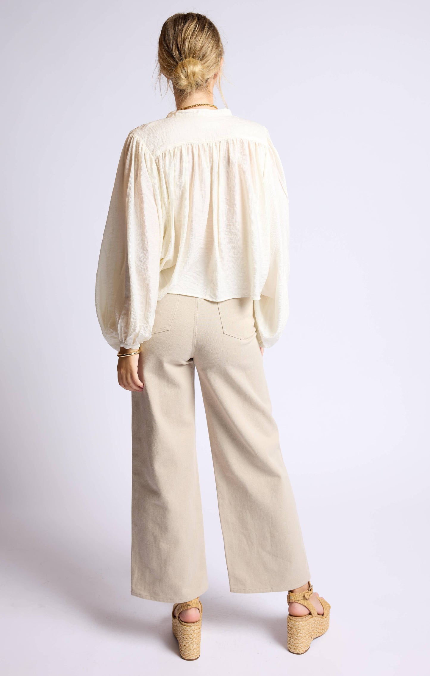 Seek Me Out Oversized Sleeve Blouse - Ivory
