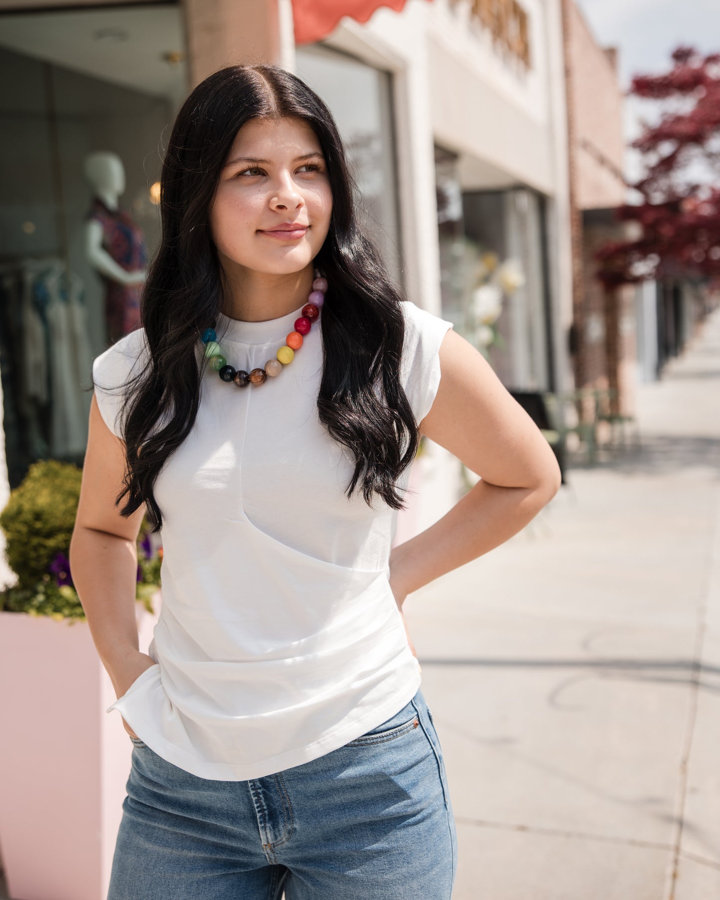 Nya Draped Tee Shirt - Le Blanc