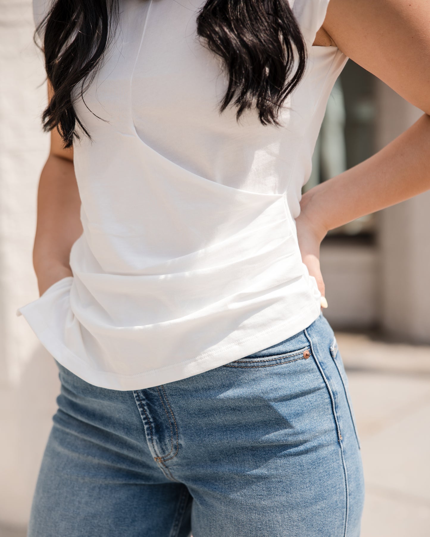 Nya Draped Tee Shirt - Le Blanc