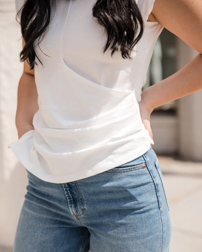 Nya Draped Tee Shirt - Le Blanc