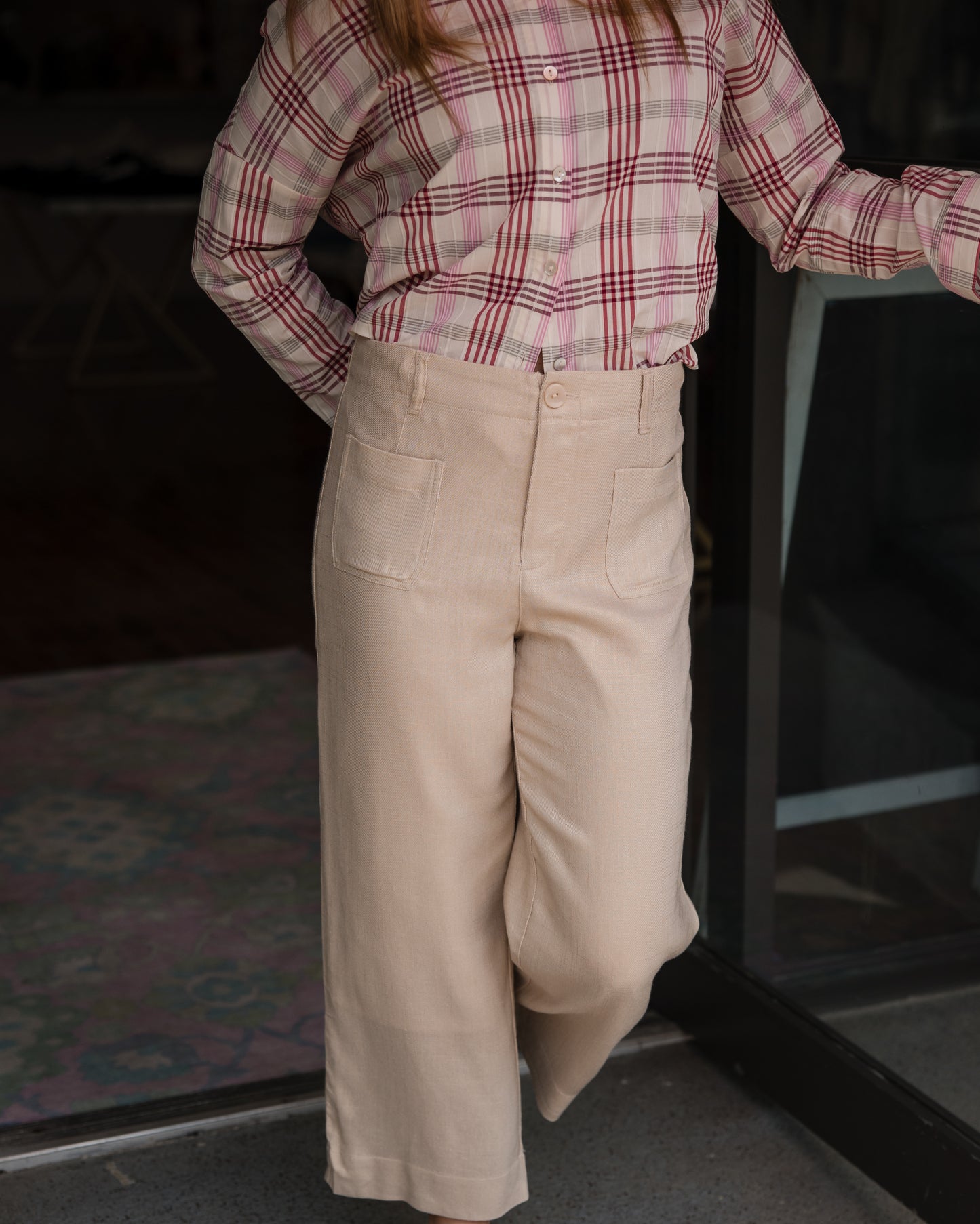 Love Plaid Shirt - Scarlet Combo