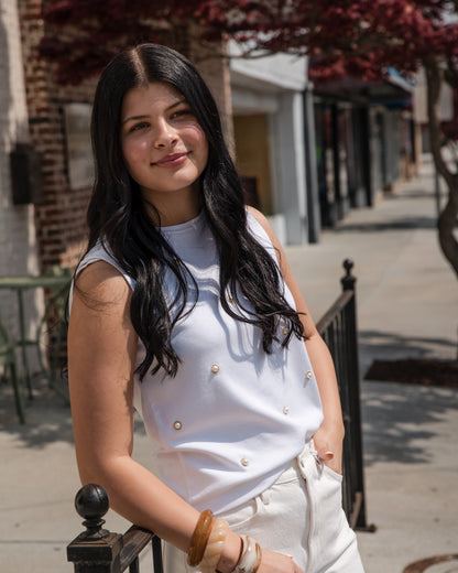 Pearl Tank Top - White