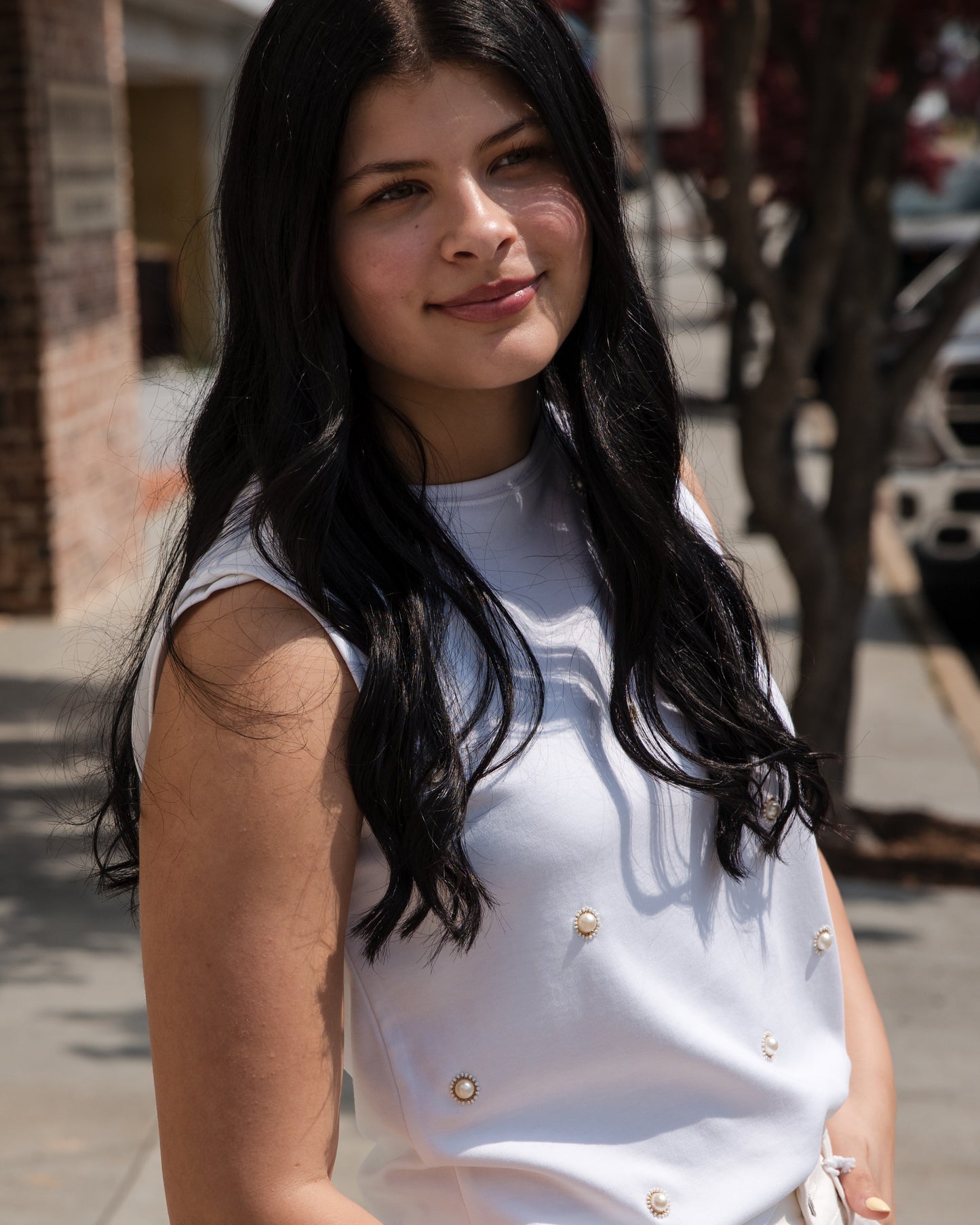 Pearl Tank Top - White