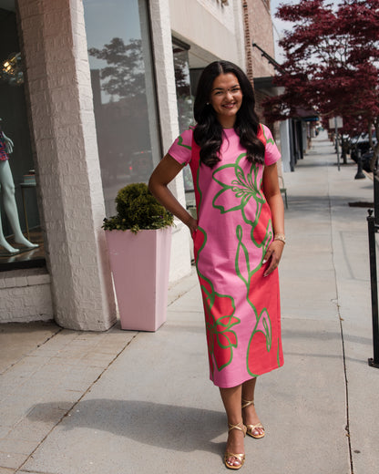 Elliot Dress - Fuchsia Outline
